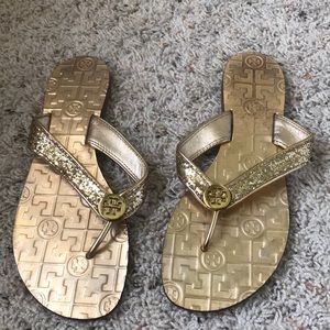 Tory Burch gold sequin sandals size 10 m